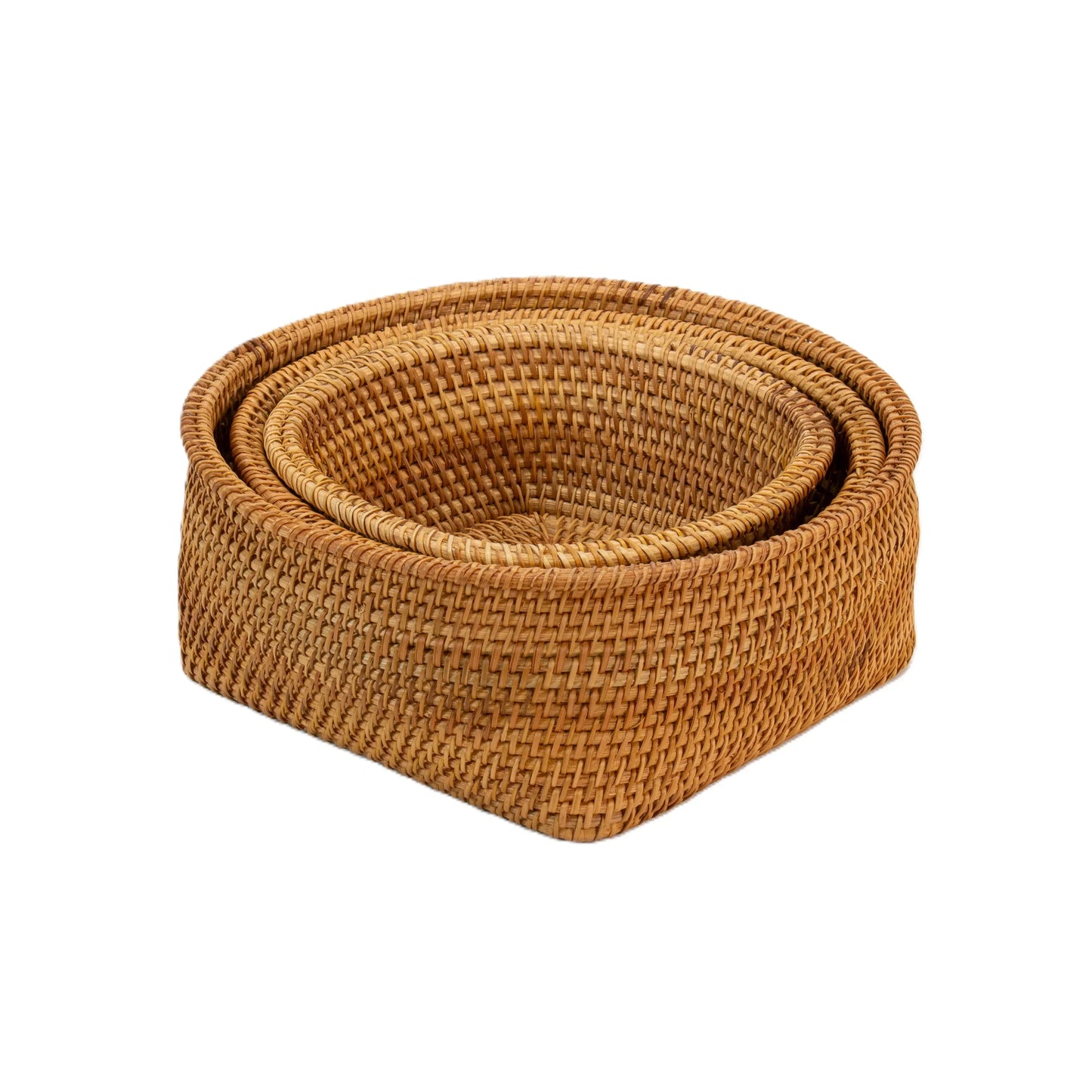 3-Piece-Natural-Rattan-Cane-Wicker-Brown-Picnic-Fruit-Bread-Basket-Container-Box-Storage-3 - Direct Factory Furniture Australia