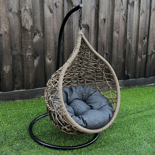 AMIRA Pet Swing Basket Bed Egg Chair for Small Cat & Dog- Brown - PL21810-PET-NAT - Direct Factory Furniture Australia