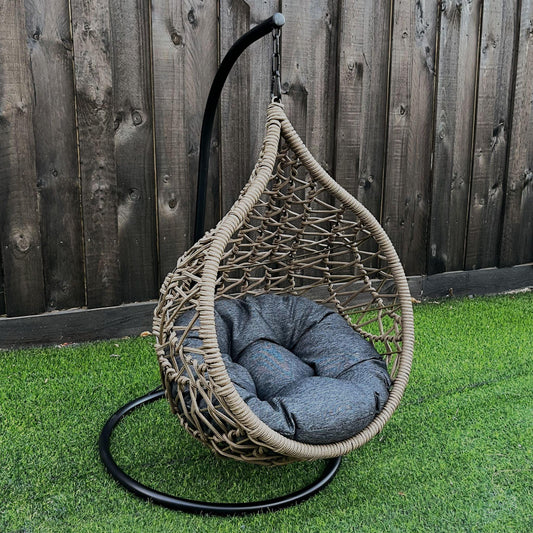 AMIRA Pet Swing Basket Bed Egg Chair for Small Cat & Dog- Brown - PL21810-PET-NAT - Direct Factory Furniture Australia