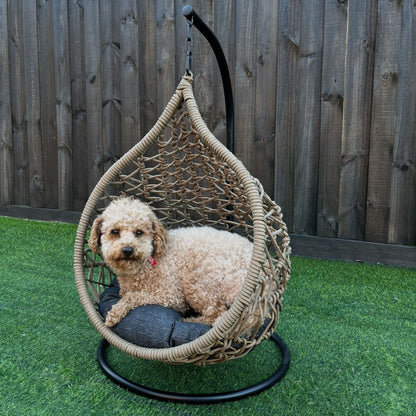 AMIRA Pet Swing Basket Bed Egg Chair for Small Cat & Dog- Brown - Direct Factory Furniture Australia