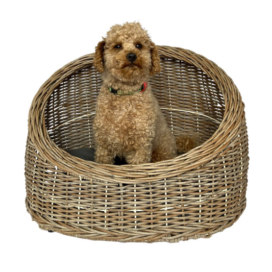 BELLA Pet Basket Bed for Small Cat & Dog- Brown - Direct Factory Furniture Australia
