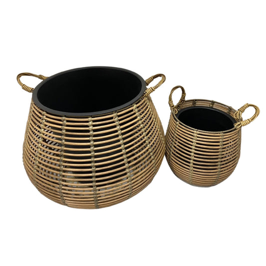 CIRCA Poly Rattan Wicker Large Planter Pot - Natural Brown - Direct Factory Furniture Australia