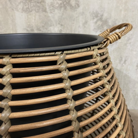 CIRCA Poly Rattan Wicker Large Planter Pot - Natural Brown - Direct Factory Furniture Australia