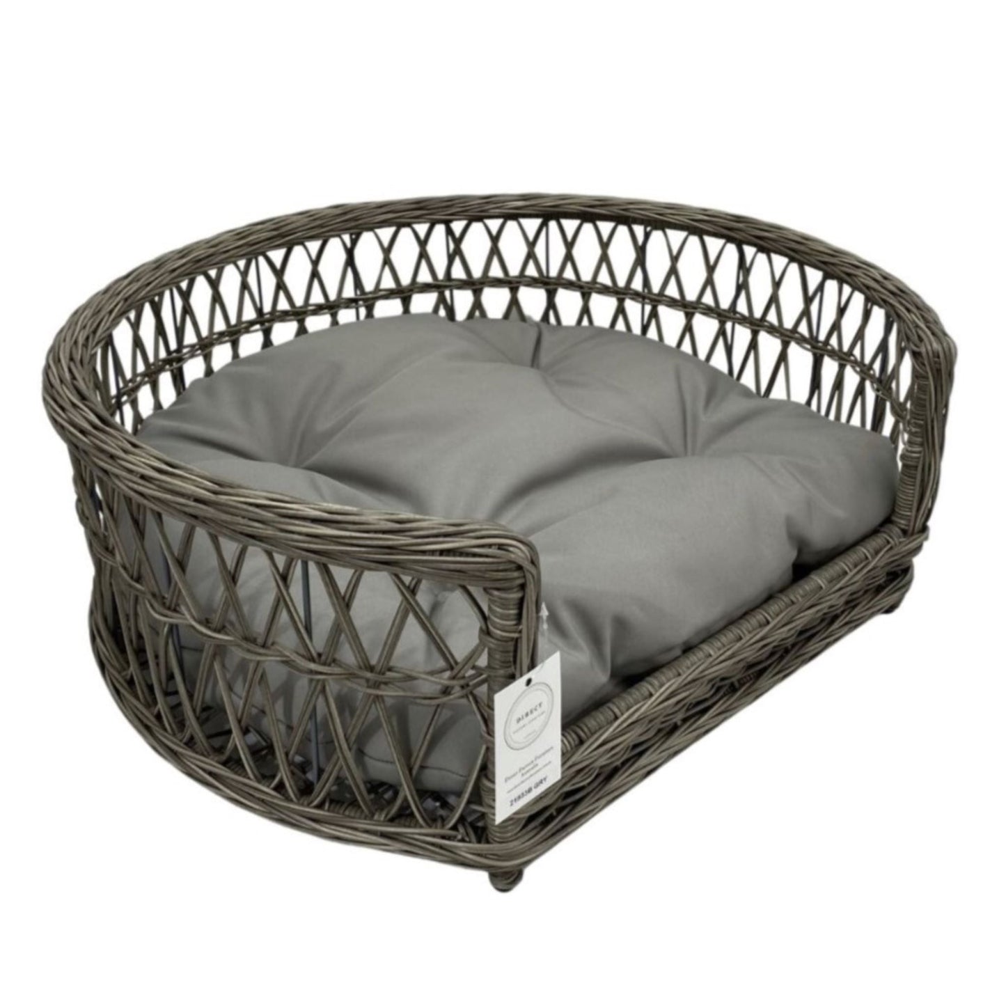 CHARLIE Pet Basket Bed for Small Cat & Dog- Grey - Direct Factory Furniture Australia