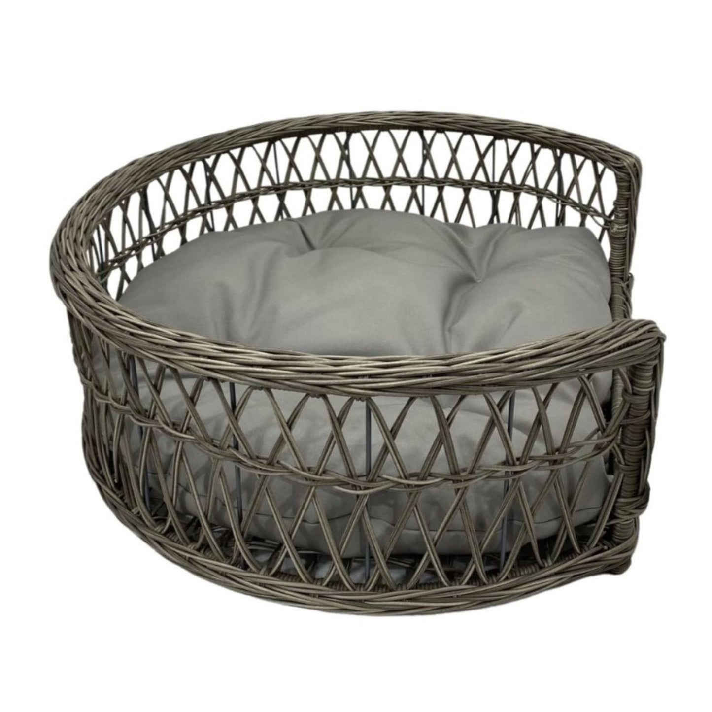 CHARLIE Pet Basket Bed for Small Cat & Dog- Grey - Direct Factory Furniture Australia