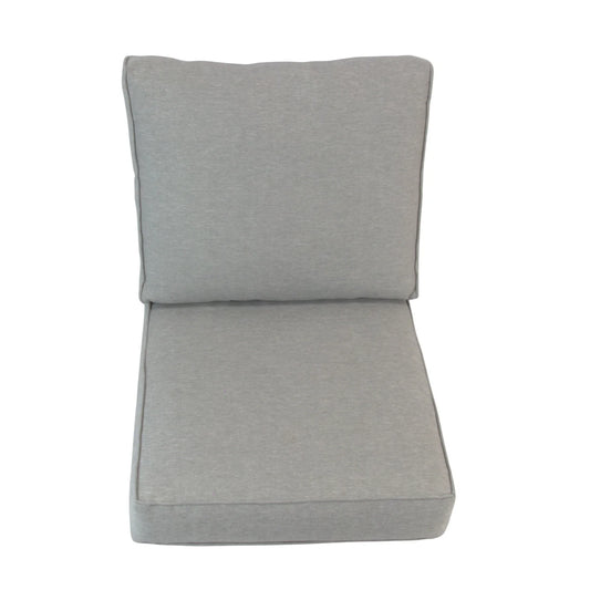 Grey cushion set seat and back for outdoor armchair lounge