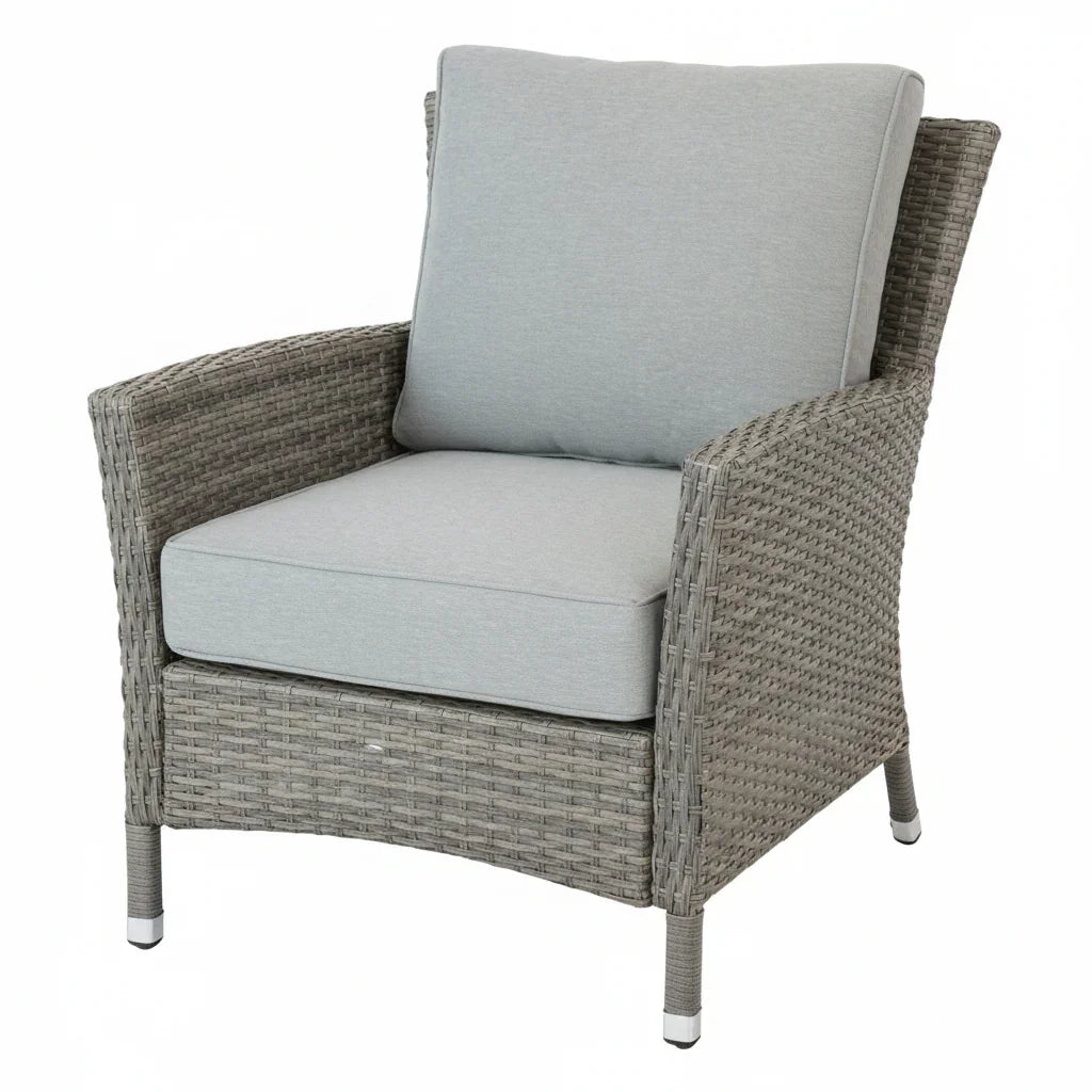ELBA| Outdoor Lounge / Armchair Replacement Cushion Set (Seat & Back) | Light Grey Colour | 50cmx55cm