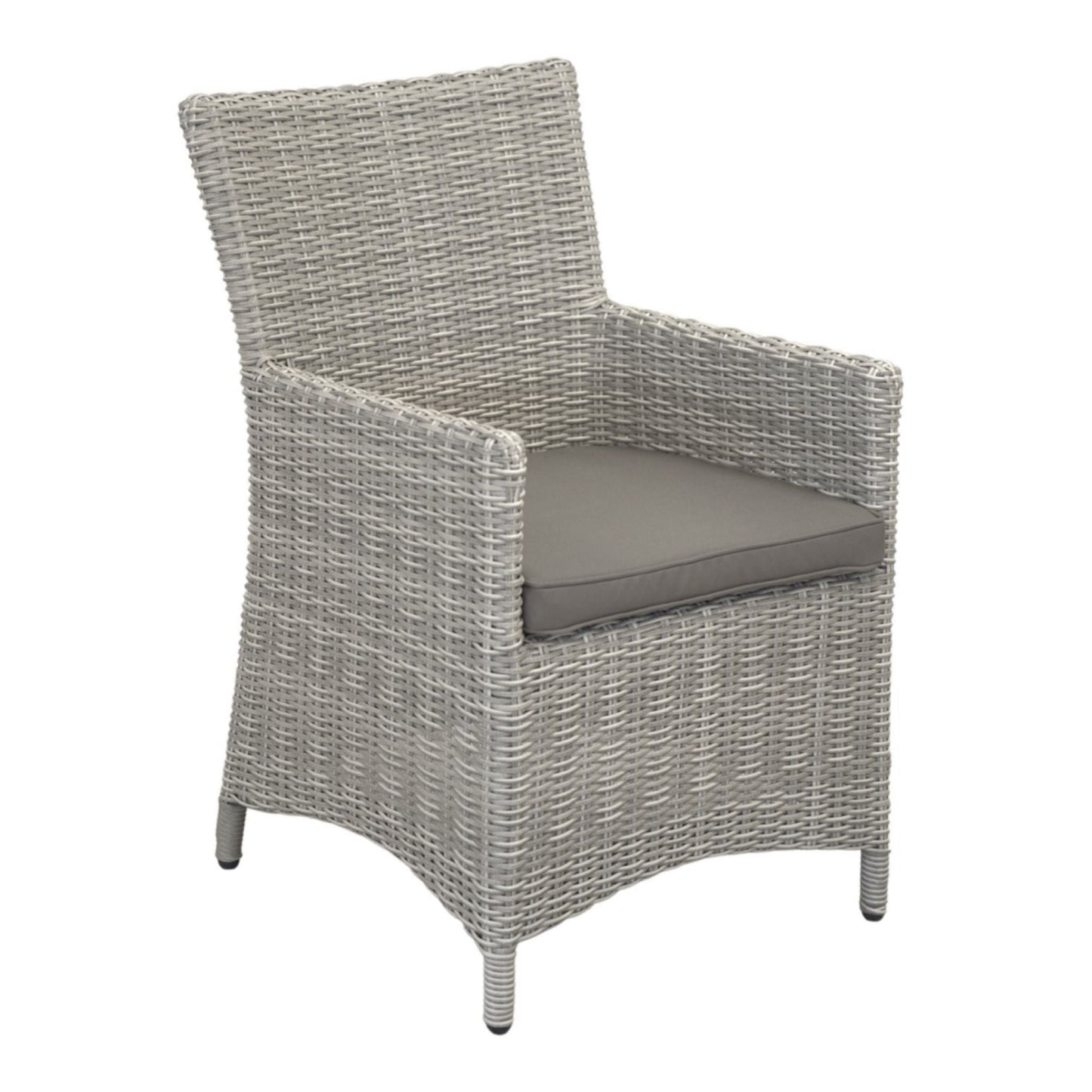 ETO Poly Rattan Wicker Outdoor Dining Chair - Grey White - Direct Factory Furniture Australia