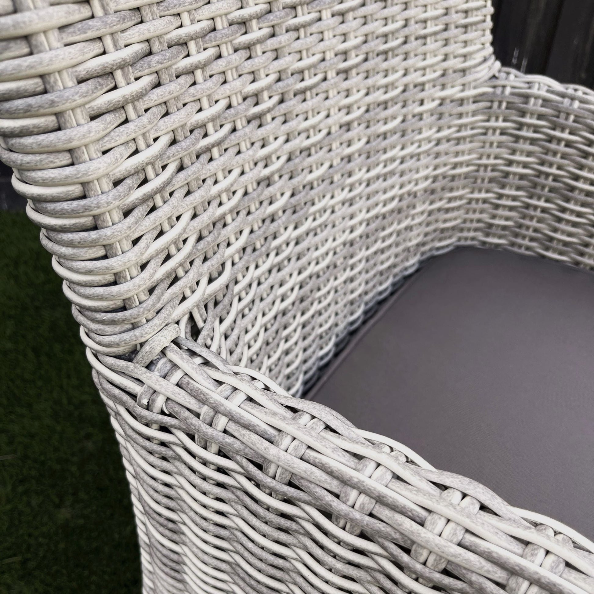 ETO Poly Rattan Wicker Outdoor Dining Chair - Grey White - Direct Factory Furniture Australia