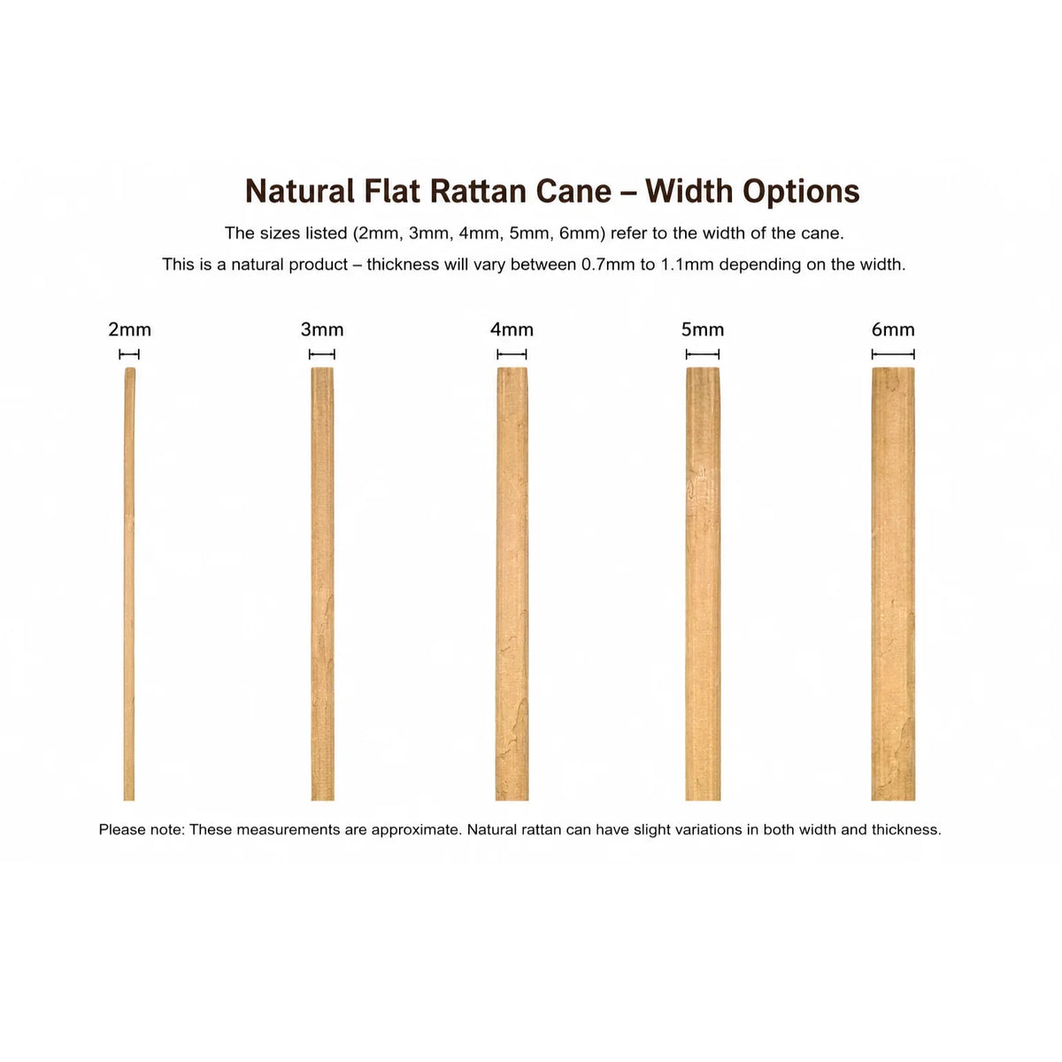 Natural Rattan Flat Cane Wicker Pith Spline for Furniture Repair