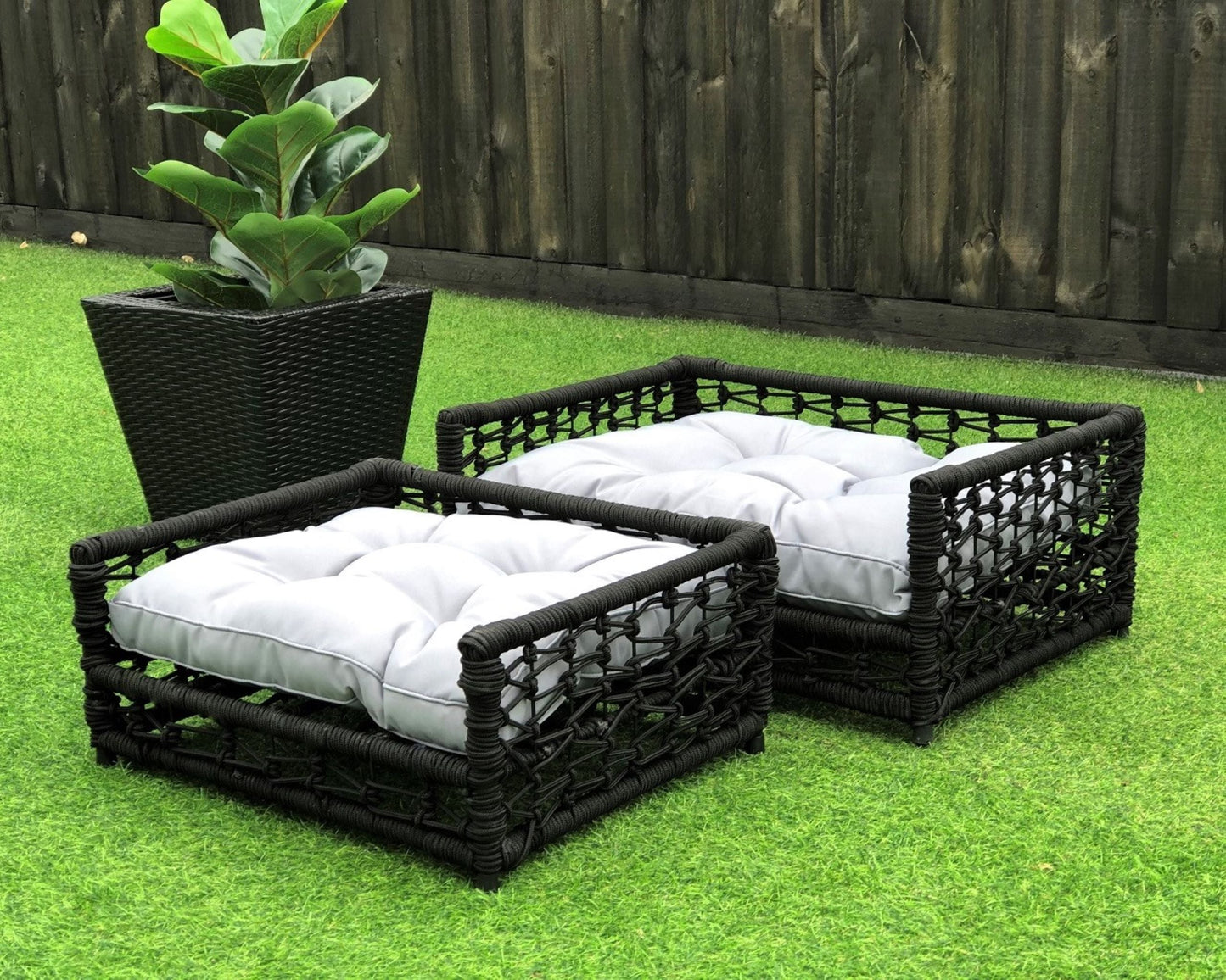 HONDJE Pet Basket Bed for Small Cat & Dog- Black - Direct Factory Furniture Australia