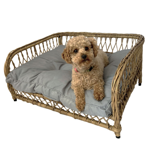 JACOB Pet Basket Bed for Small Cat & Dog- Brown - Direct Factory Furniture Australia