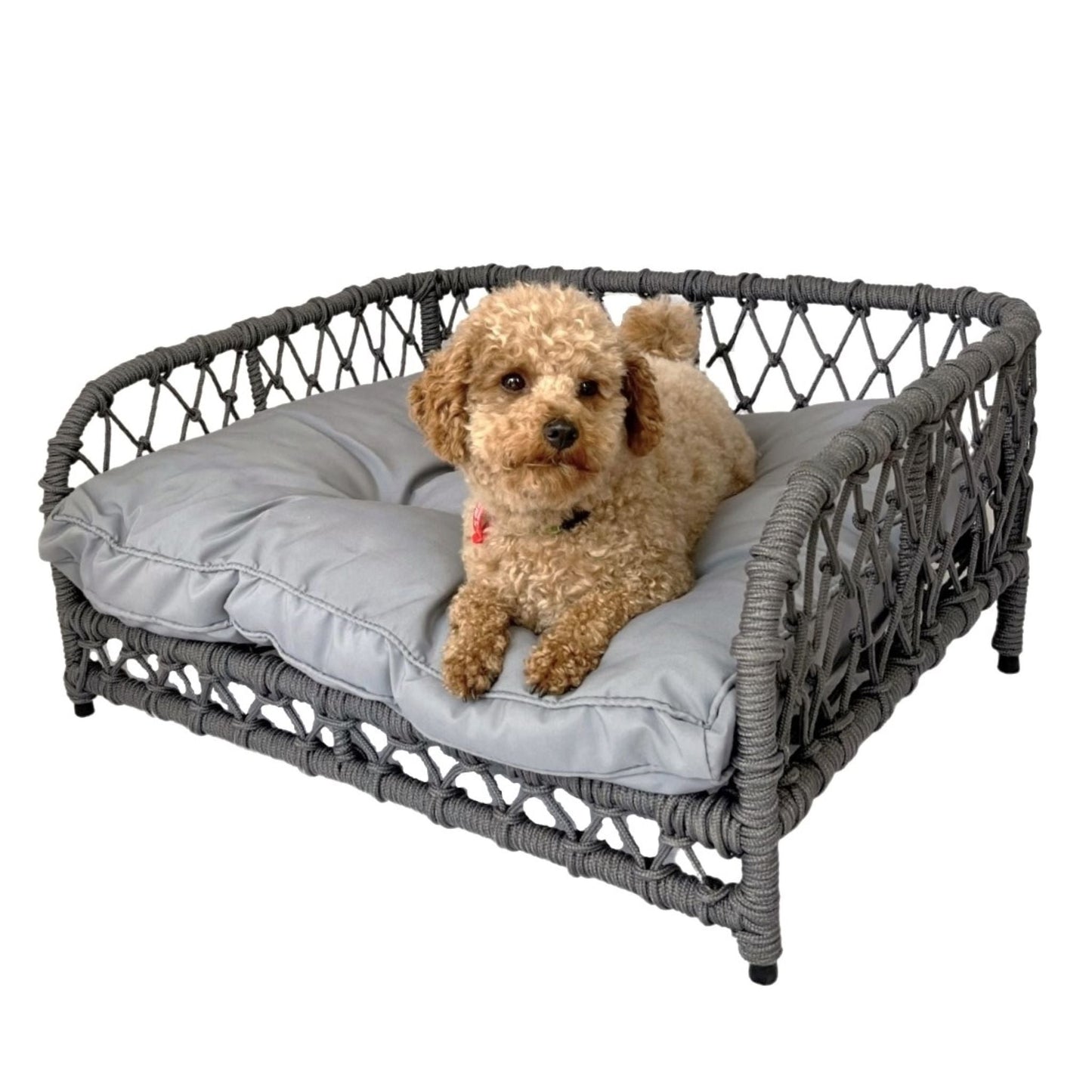 JACOB Pet Basket Bed for Small Cat & Dog- Grey - Direct Factory Furniture Australia