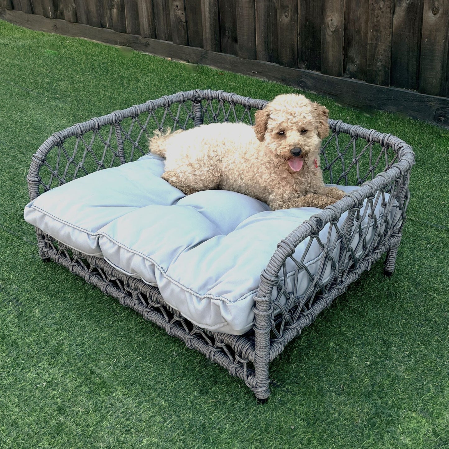 JACOB Pet Basket Bed for Small Cat & Dog- Grey - Direct Factory Furniture Australia