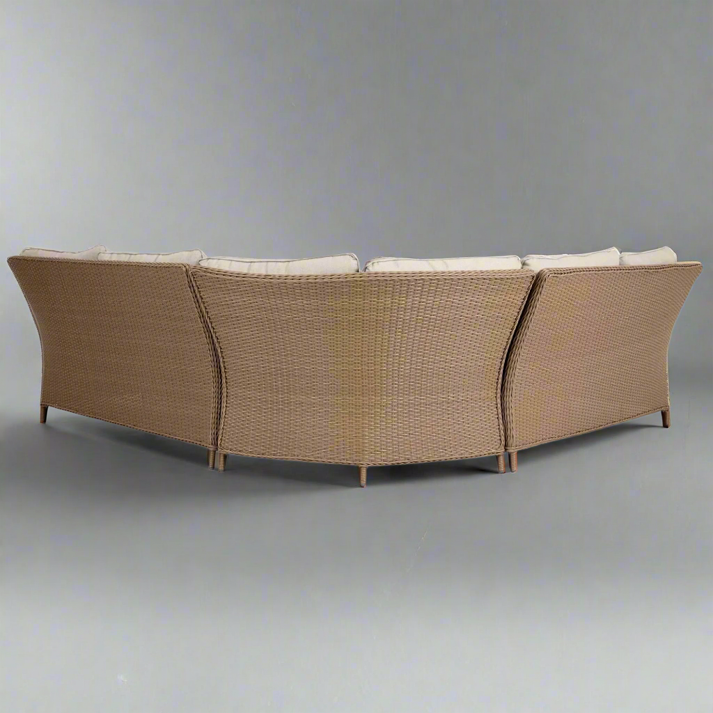 KEW | 8 Seat Poly Rattan Wicker Outdoor Lounge | Natural Brown