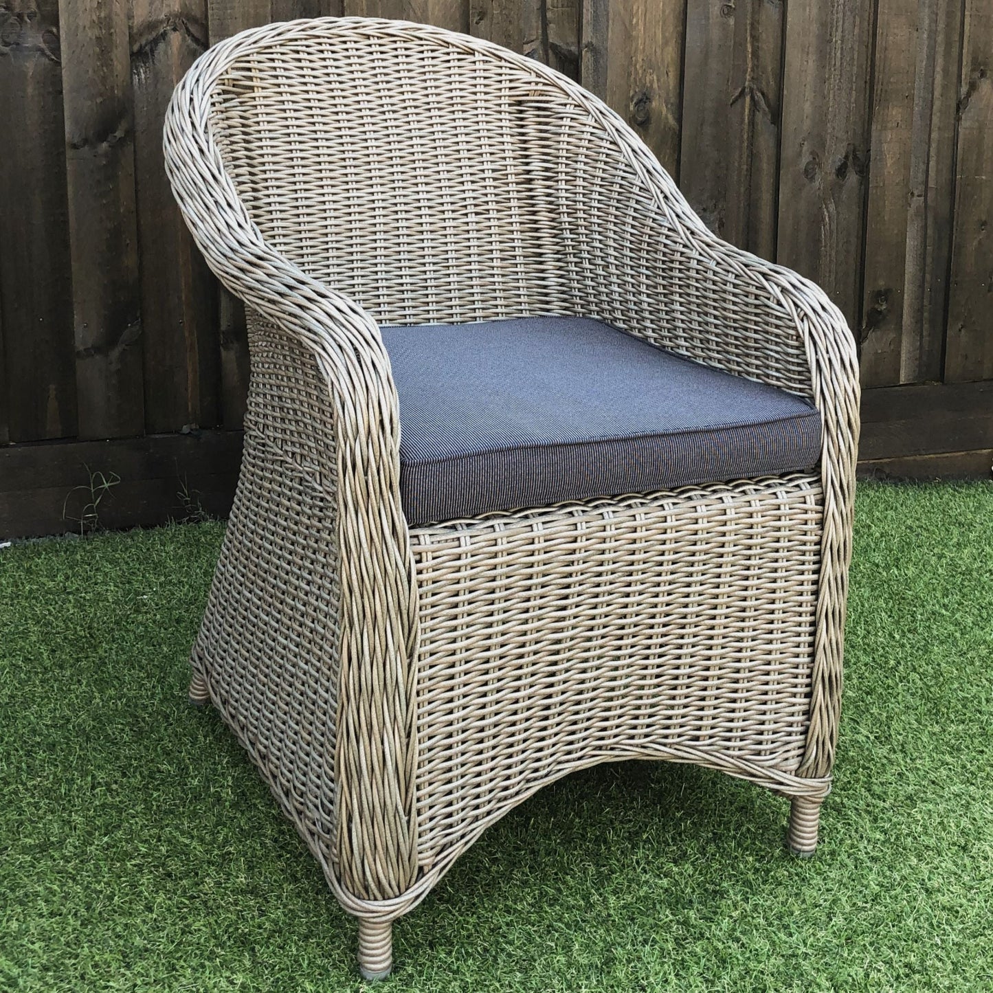 MALAWI 2-Piece Set Poly Rattan Wicker Outdoor Dining Chair - Brown Grey - Direct Factory Furniture Australia