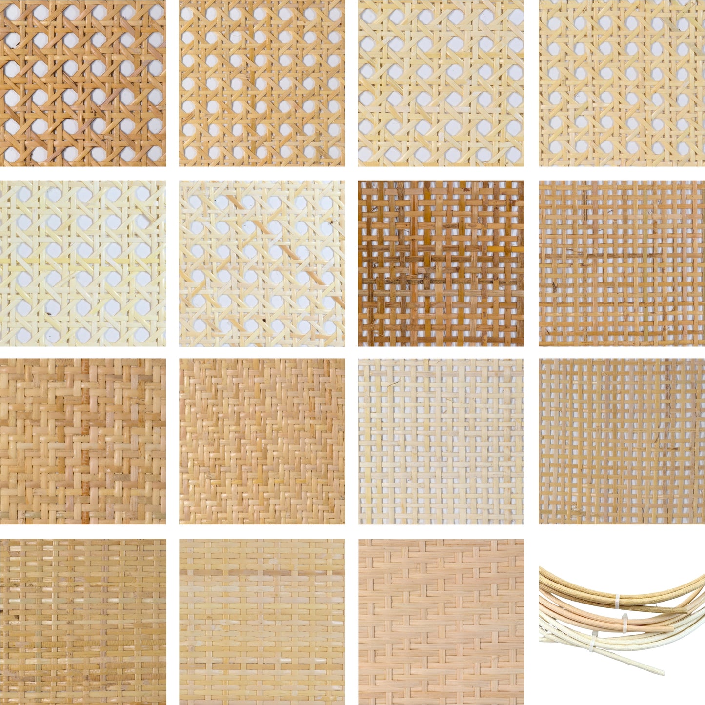 Natural Rattan Cane Webbing Sample
