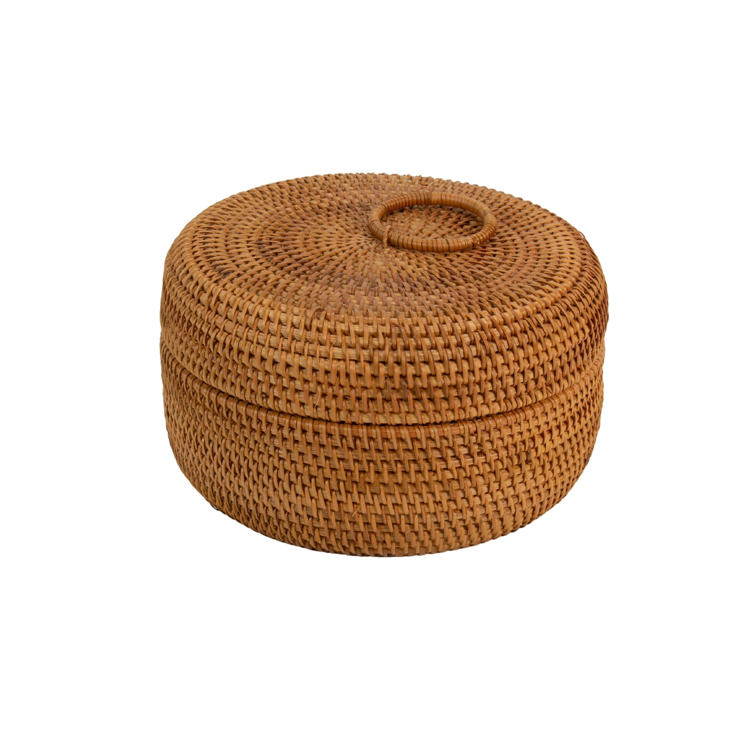 Natural Rattan Cane Handicraft | Round Storage Container Lid - A