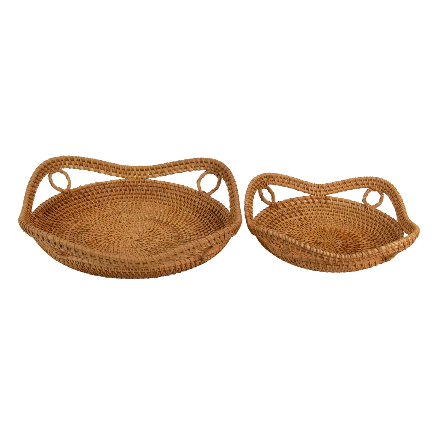 Natural Rattan Cane Handicraft | 2 Piece Round Container Set B