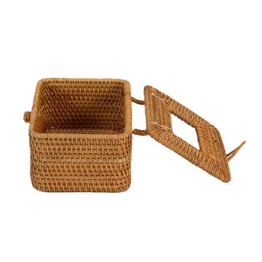 Natural Rattan Cane Handicraft Tissue Box Brown Colour 2