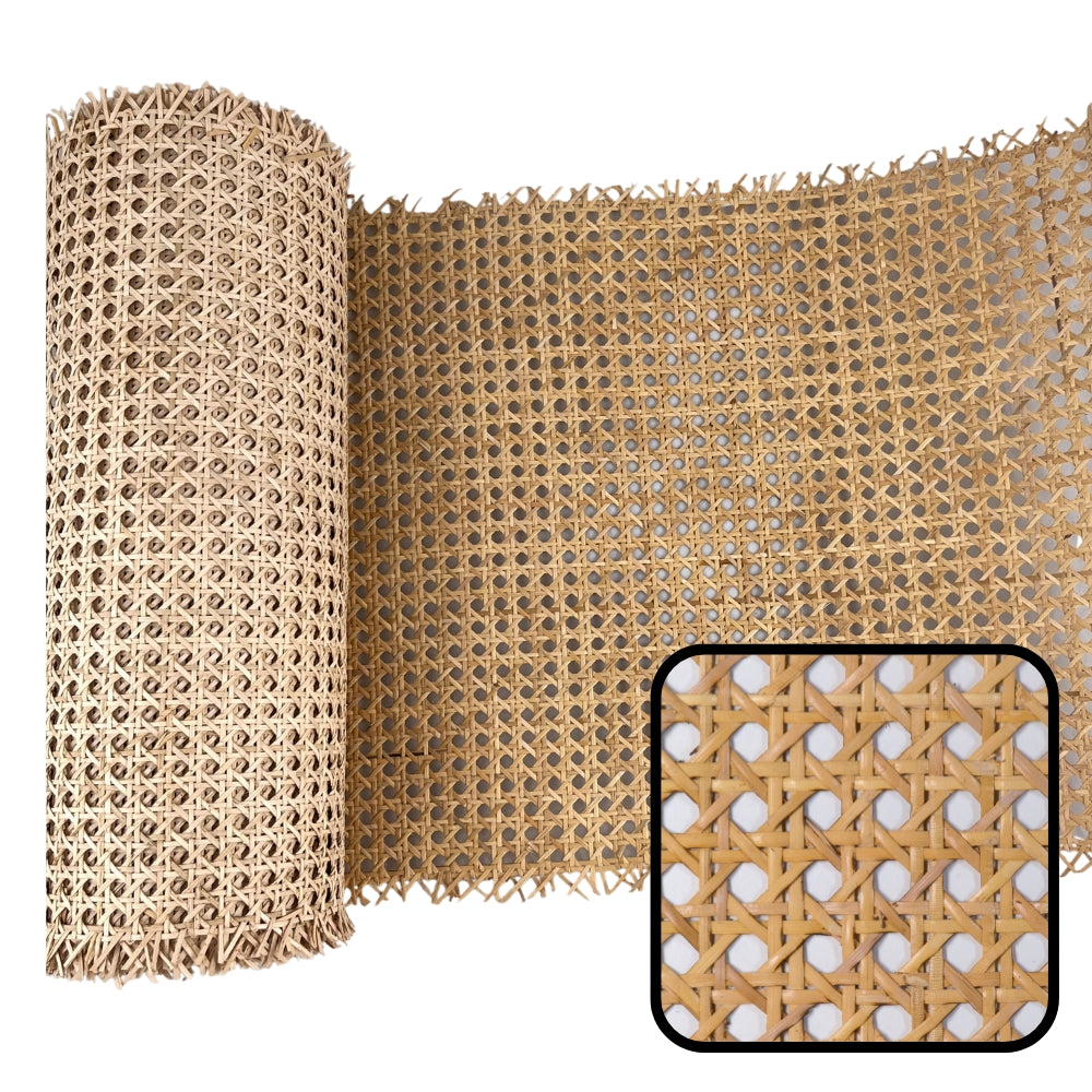 NATURAL Rattan Cane Webbing Mesh HEX Circle 9mm NATURAL