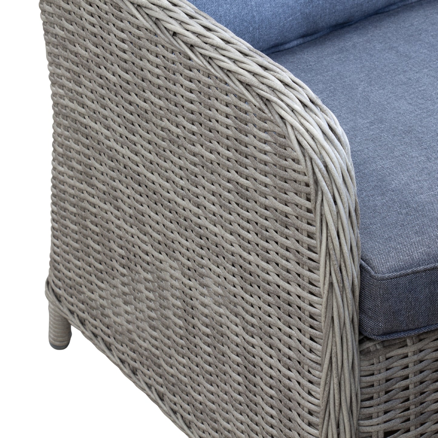 PORTSEA | 7 Seat Poly Rattan Wicker Outdoor Lounge | Grey