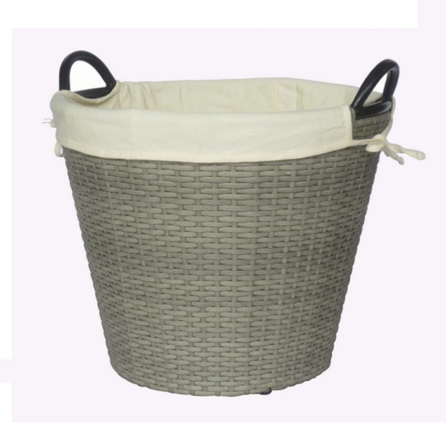 PAPUA Poly Rattan Wicker Large Basket with Fabric Lining - Grey - Direct Factory Furniture Australia
