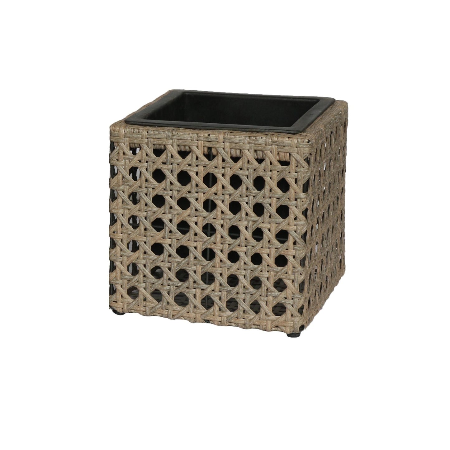 PINO 3 Piece Set Poly Rattan Wicker Large Planter Pot - Brown - Direct Factory Furniture Australia