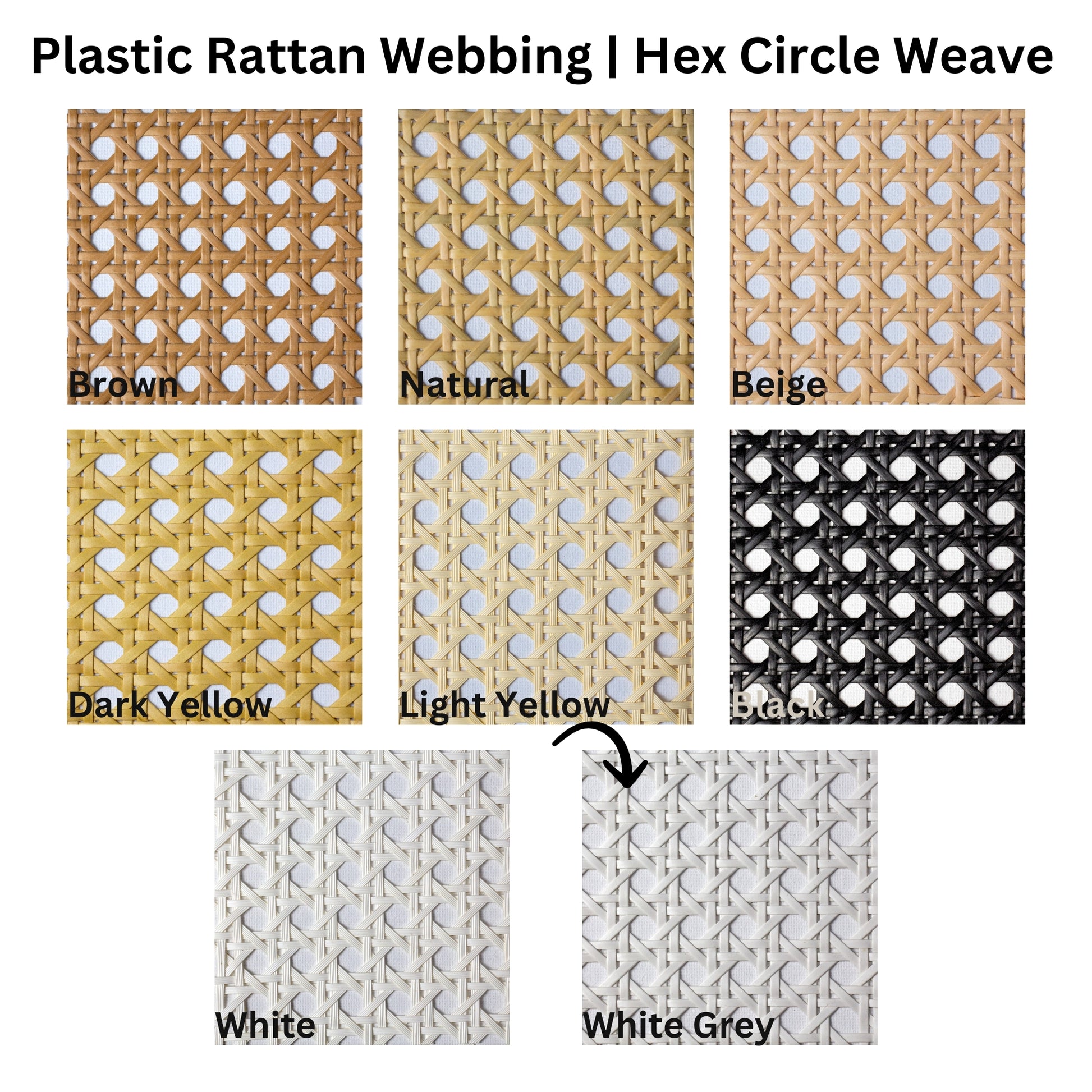 Plastic-Synthetic-Faux-PE-Rattan-Cane-Webbing-Mesh-Roll-Panel-Furniture-Chair-Repair-Open-Weave-Circle-Hexagonal-Melbourne-Australia-White-Grey-3