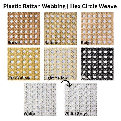 Plastic-Synthetic-Faux-PE-Rattan-Cane-Webbing-Mesh-Roll-Panel-Furniture-Chair-Repair-Open-Weave-Circle-Hexagonal-Melbourne-Australia-White-Grey-3