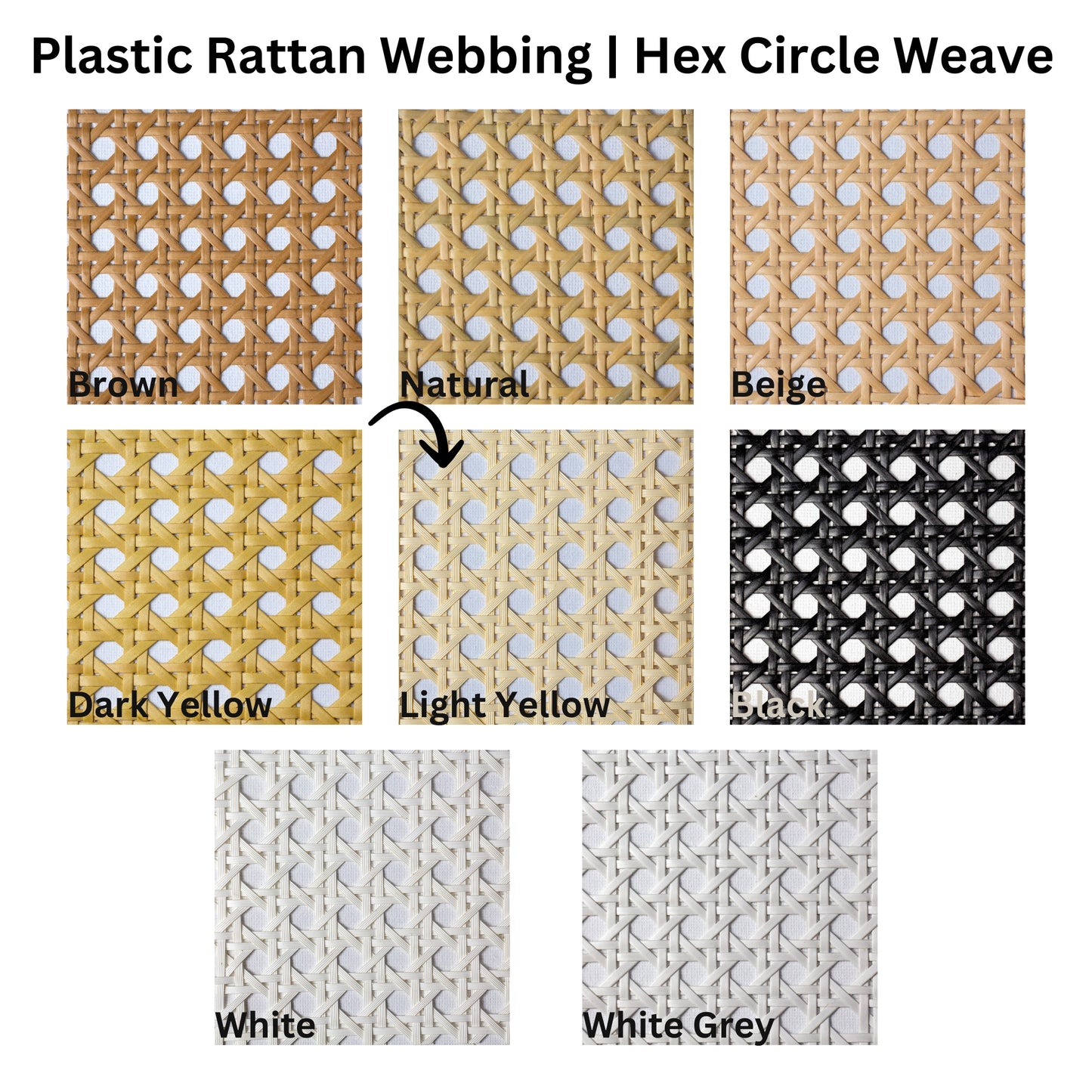 Plastic-Synthetic-Faux-PE-Rattan-Cane-Webbing-Mesh-Roll-Panel-Furniture-Chair-Repair-Open-Weave-Circle-Hexagonal-Melbourne-Australia-Light-Yellow-3