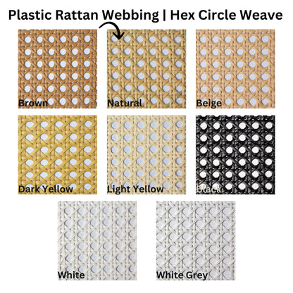 Plastic-Synthetic-Faux-PE-Rattan-Cane-Webbing-Mesh-Roll-Panel-Furniture-Chair-Repair-Open-Weave-Circle-Hexagonal-Melbourne-Australia-Natural-Brown-3