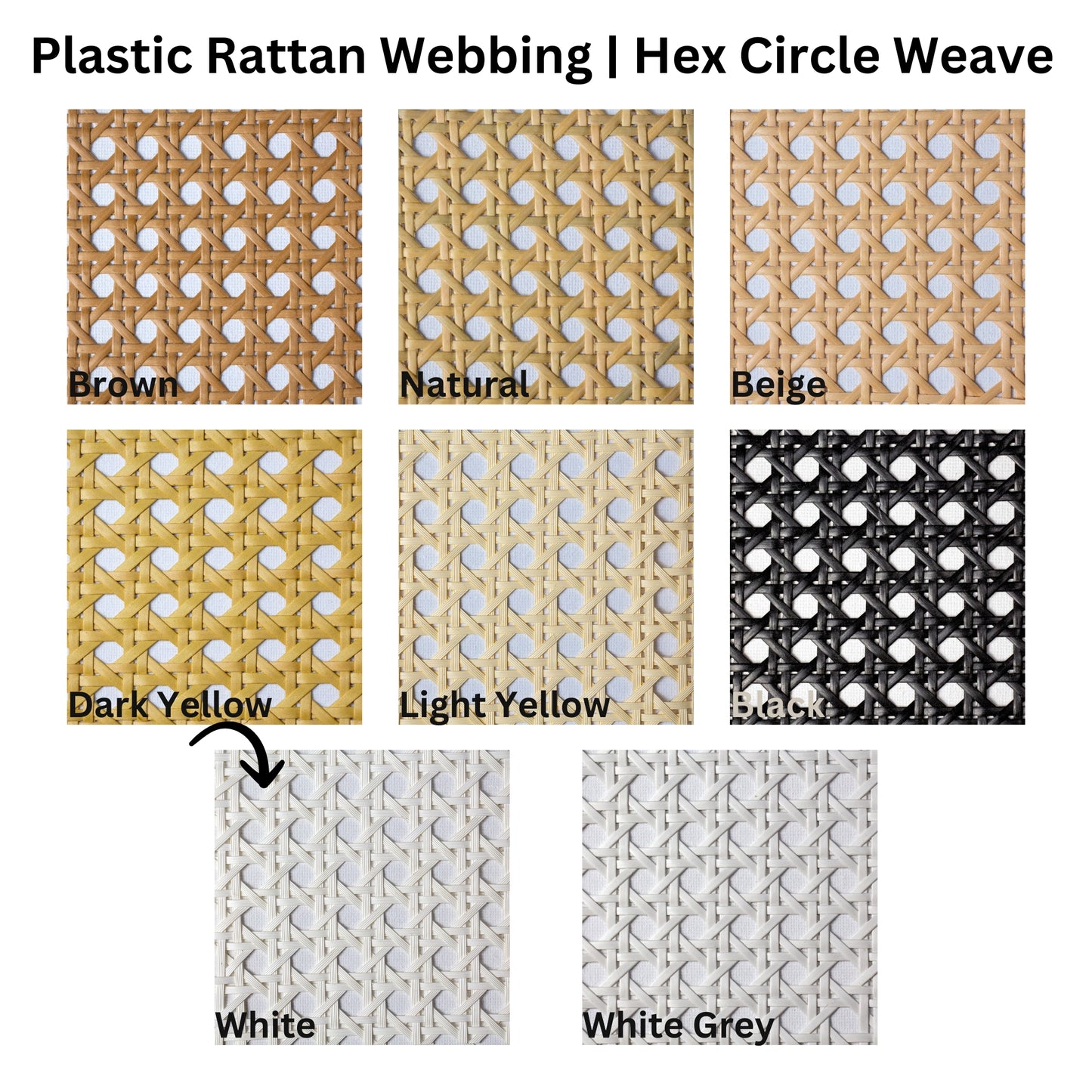 Plastic-Synthetic-Faux-PE-Rattan-Cane-Webbing-Mesh-Roll-Panel-Furniture-Chair-Repair-Open-Weave-Circle-Hexagonal-Melbourne-Australia-White-3
