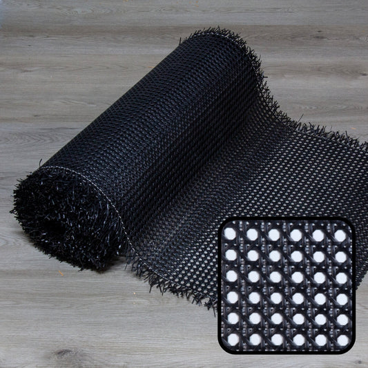 Plastic-Synthetic-Faux-PE-Rattan-Cane-Webbing-Mesh-Roll-Panel-Furniture-Chair-Repair-Open-Weave-Circle-Hexagonal-Melbourne-Australia-Black-6