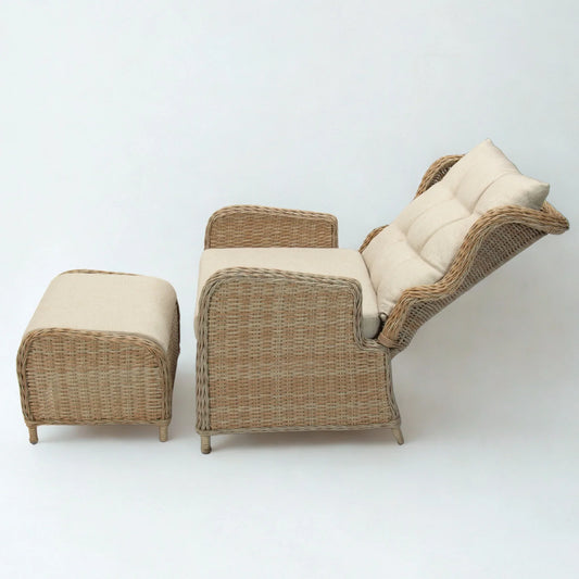 ROSA | 2 Seater Poly Rattan Wicker Outdoor Lounge Set | Natural - PL-F18048A-RS-NAT-BRN - Direct Factory Furniture Australia