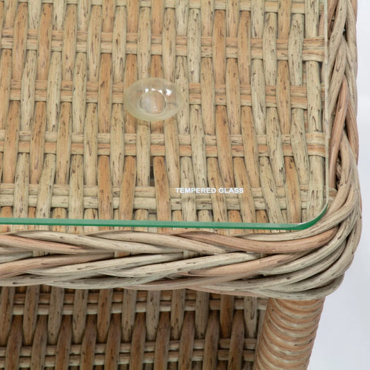 ROSA | 2 Seater Poly Rattan Wicker Outdoor Lounge Set | Natural - PL-F18048A-RS-NAT-BRN - Direct Factory Furniture Australia