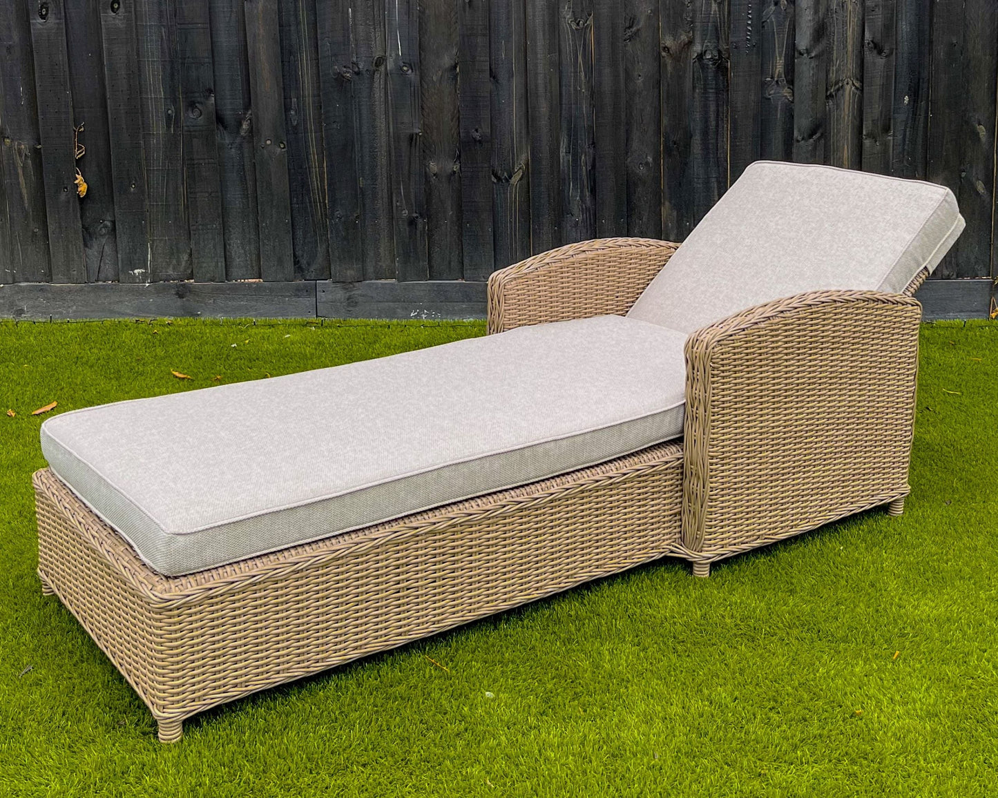 ROSA Poly Rattan Wicker Outdoor Sunlounge Recliner Bed - Brown - Direct Factory Furniture Australia