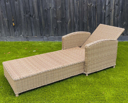 ROSA Poly Rattan Wicker Outdoor Sunlounge Recliner Bed - Brown - Direct Factory Furniture Australia