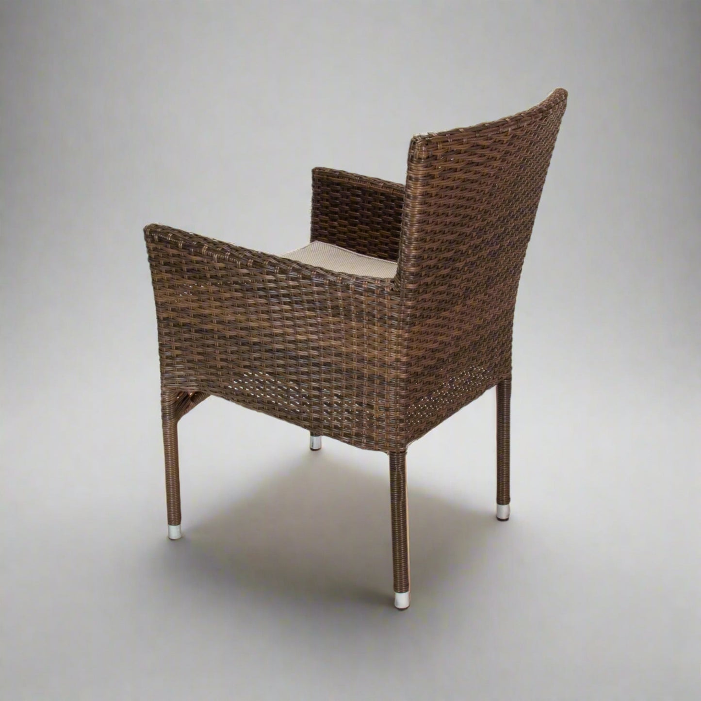 CALOR | Poly Rattan Wicker Stackable Outdoor Dining Chair | Dark Brown
