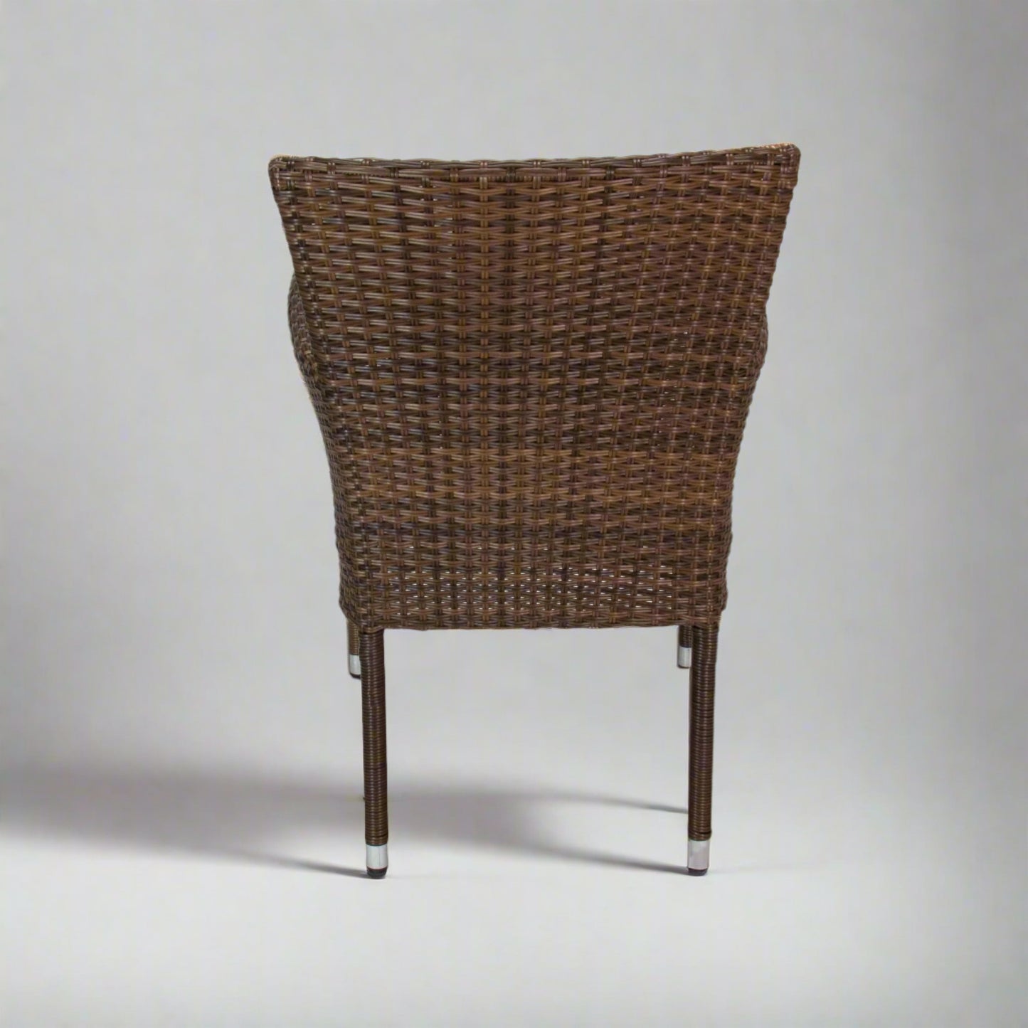 CALOR | Poly Rattan Wicker Stackable Outdoor Dining Chair | Dark Brown