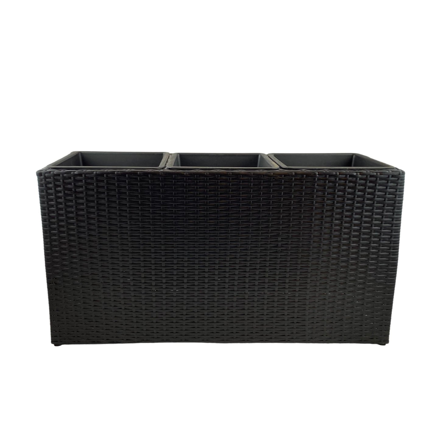 VALLARTA Poly Rattan Wicker Large Planter Pot - Black - Direct Factory Furniture Australia