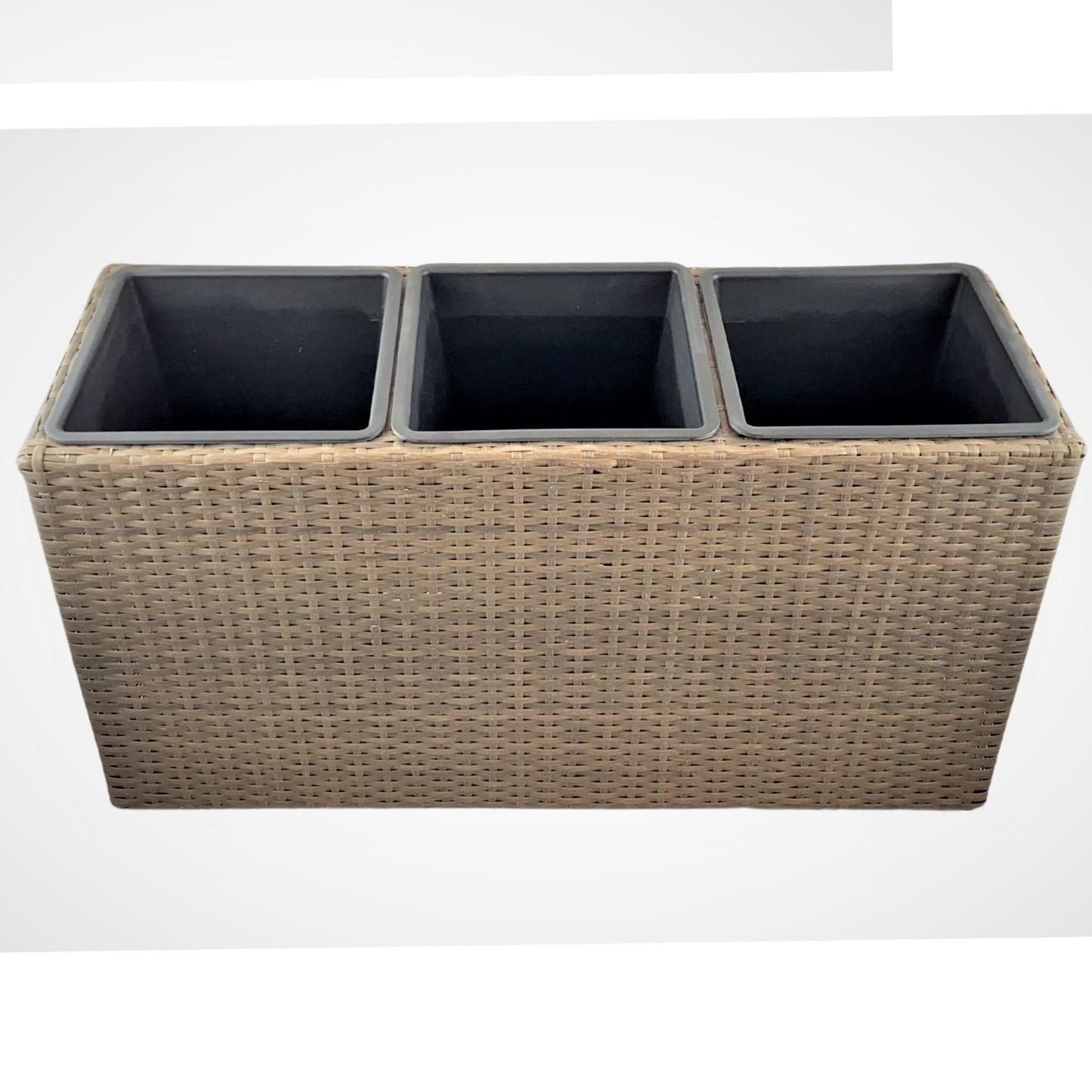 VALLARTA Poly Rattan Wicker Large Planter Pot - Brown - Direct Factory Furniture Australia