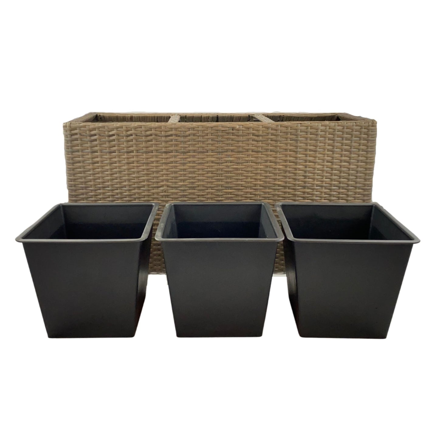 VALLARTA Poly Rattan Wicker Large Planter Pot - Brown - Direct Factory Furniture Australia