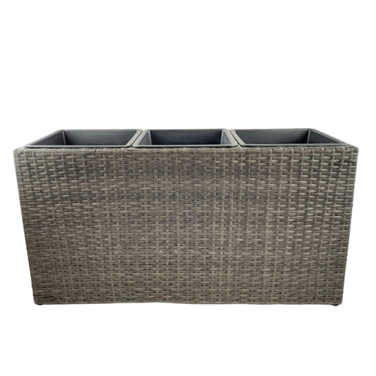 VALLARTA Poly Rattan Wicker Large Planter Pot - Grey - Direct Factory Furniture Australia