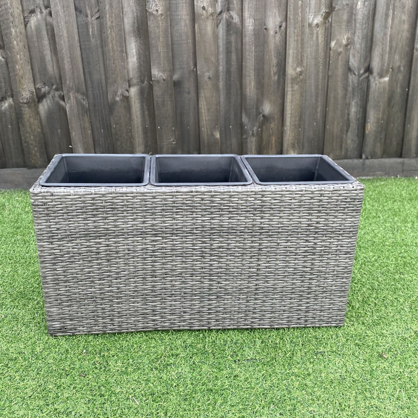 VALLARTA Poly Rattan Wicker Large Planter Pot - Grey - Direct Factory Furniture Australia