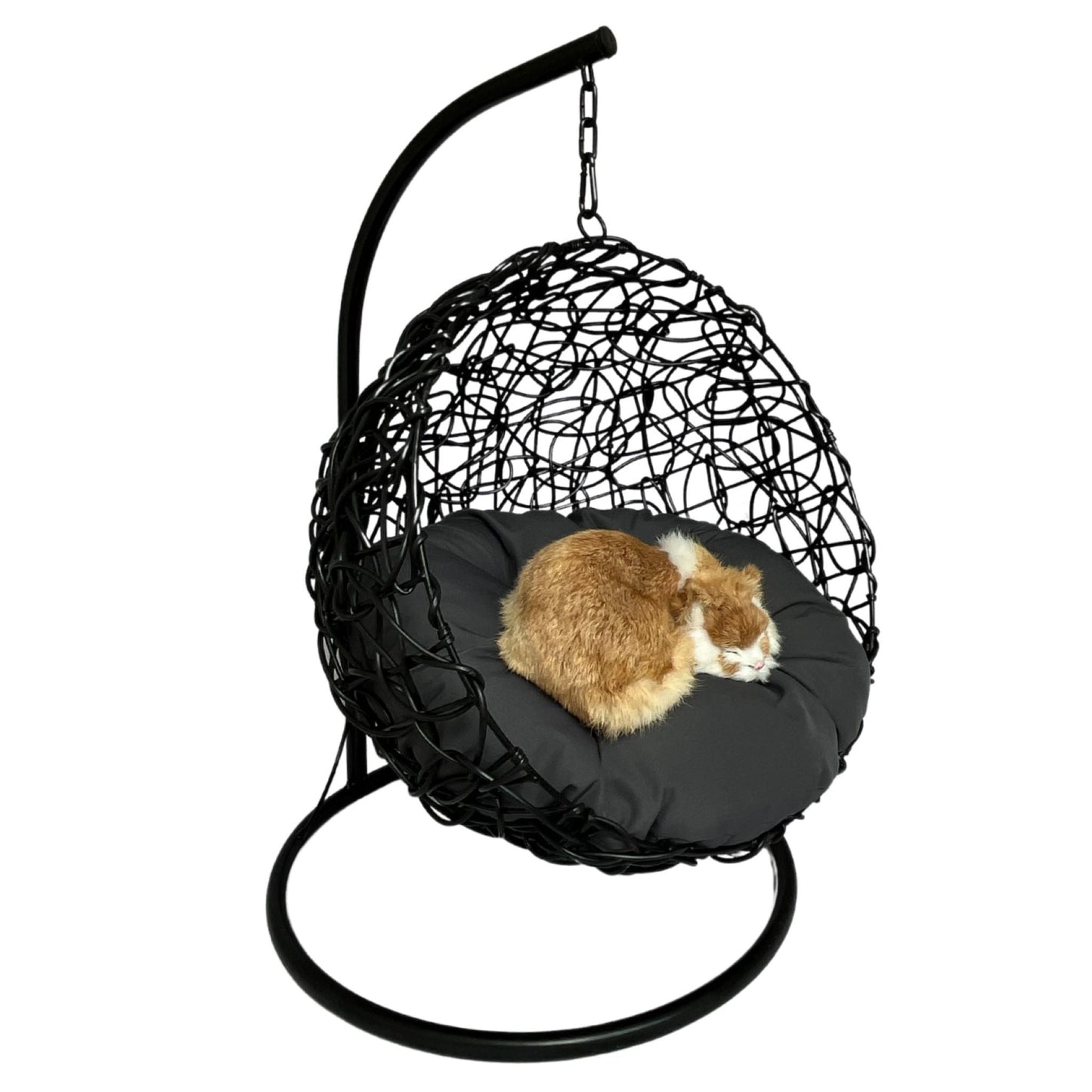 ZEEMAN Pet Swing Basket Bed Egg Chair for Small Cat & Dog- Black - Direct Factory Furniture Australia