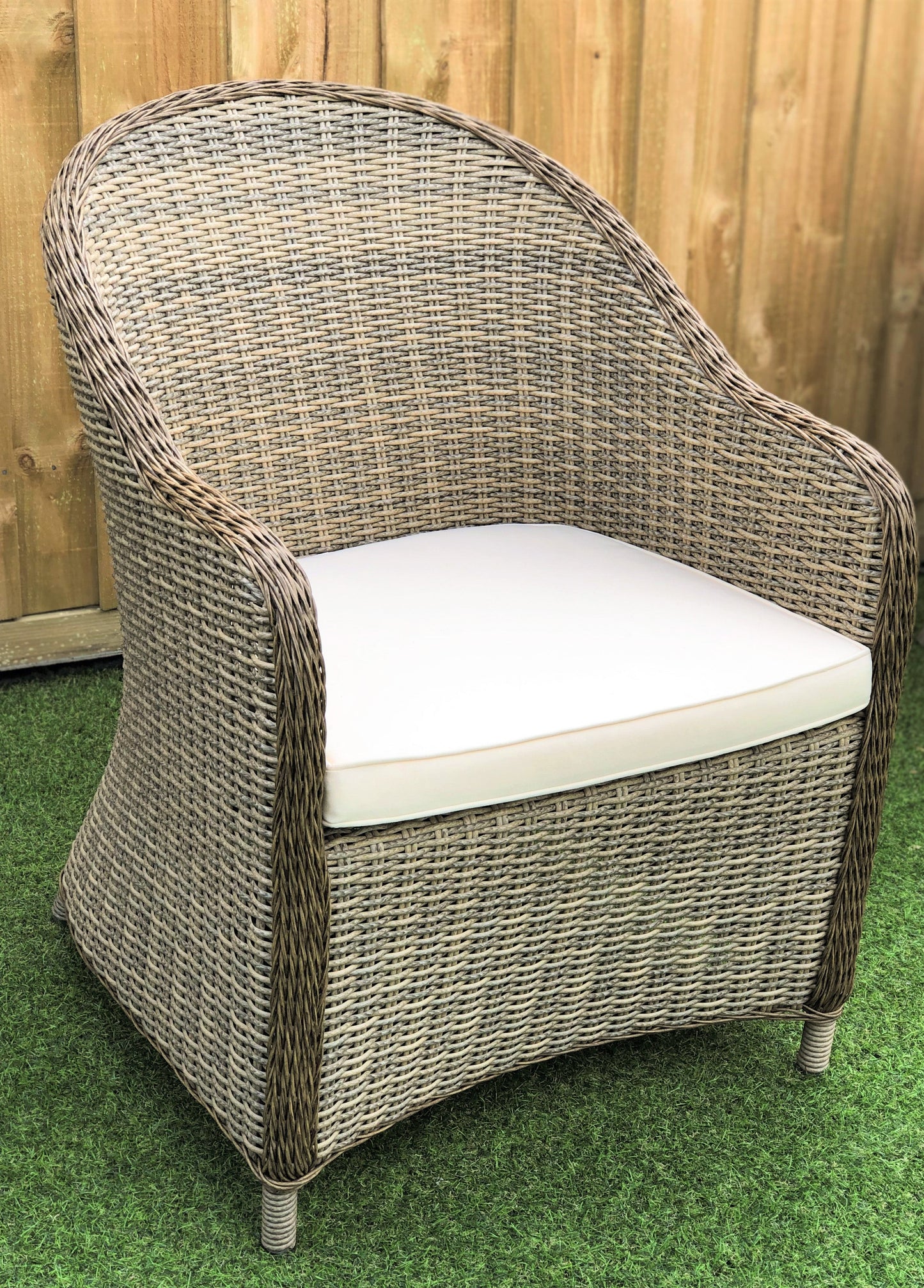 PECAN Poly Rattan Wicker Outdoor Dining Chair - Brown - Direct Factory Furniture Australia