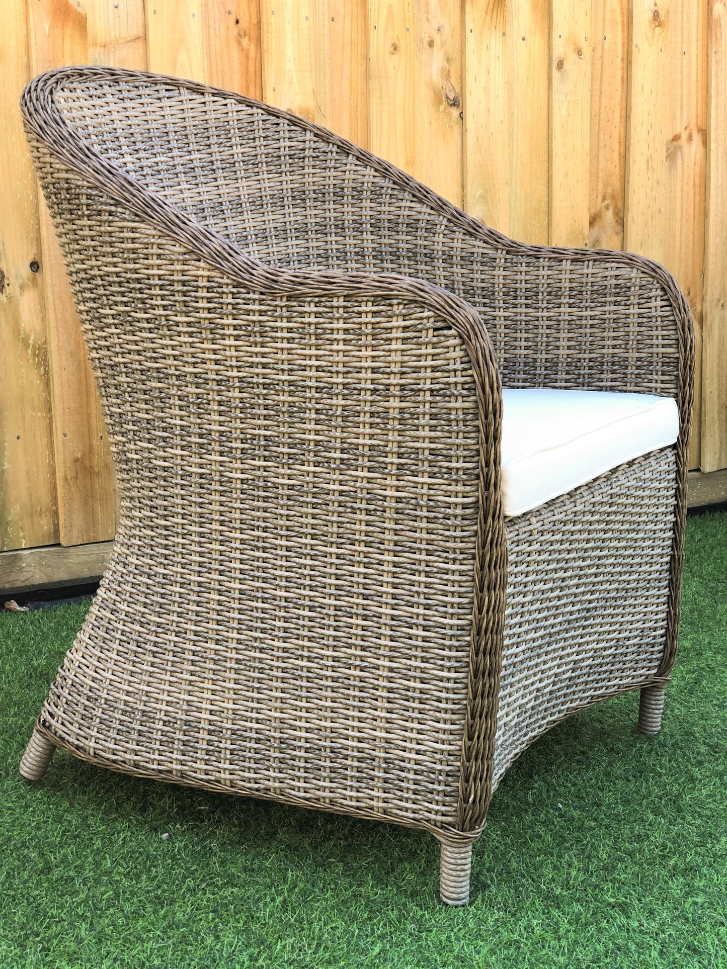 PECAN Poly Rattan Wicker Outdoor Dining Chair - Brown - Direct Factory Furniture Australia