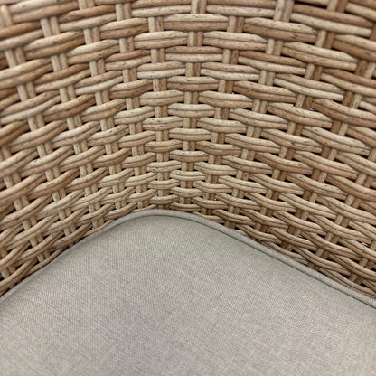 CALOR | Poly Rattan Wicker Stackable Outdoor Dining Chair | Light Brown