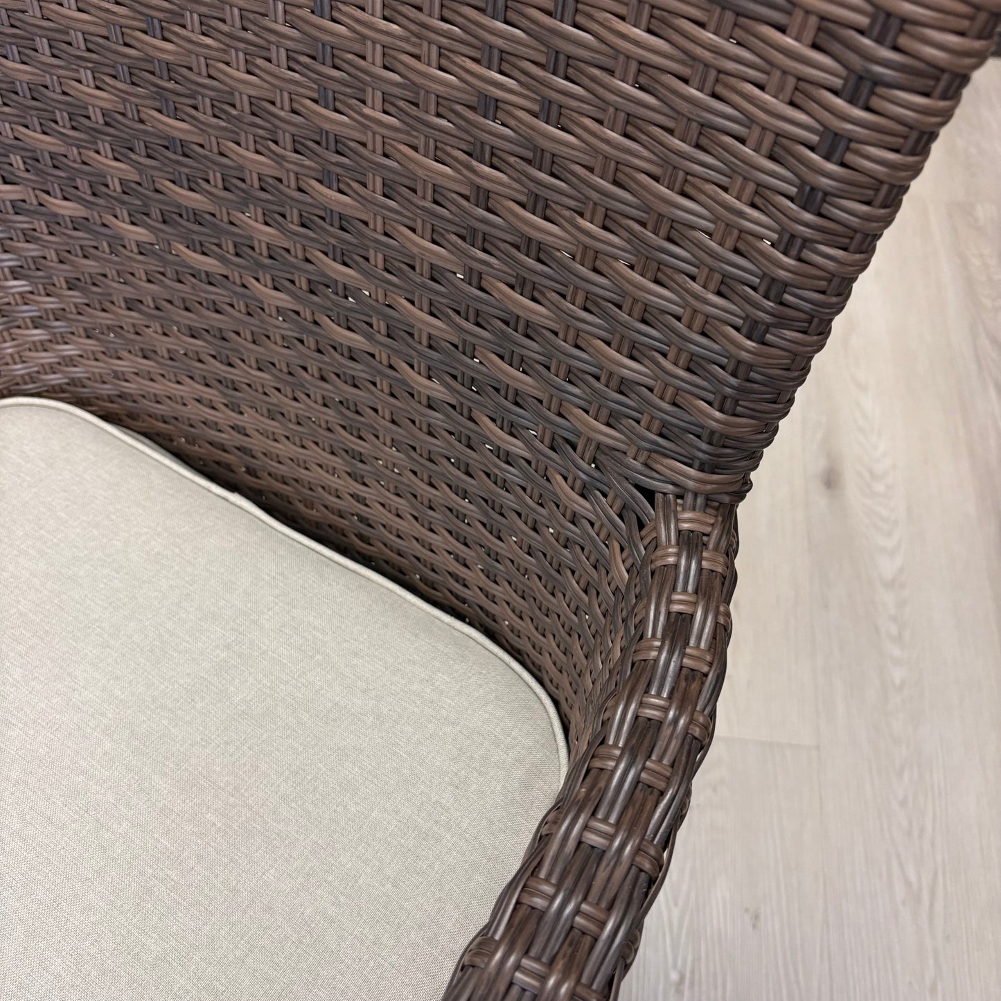 CALOR | Poly Rattan Wicker Stackable Outdoor Dining Chair | Dark Brown